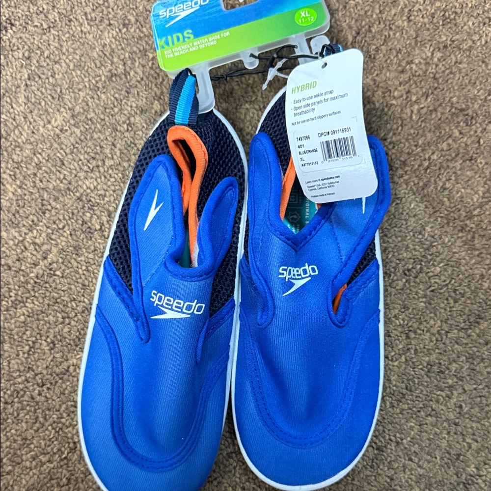 Speedo Kids Blue and Orange Hybrid Water Shoes